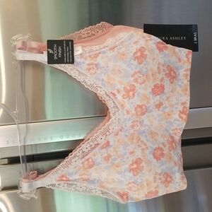💕LAURA ASHLEY💕 Smooth Finish Bralettes (2 PK) Floral Print Small S NWT